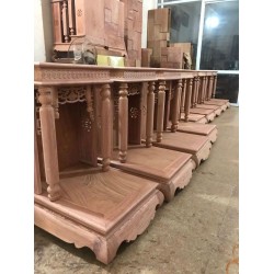 Bàn Thờ Thần Tài Gỗ Hương Đá Mái Bằng 61cm, 81cm