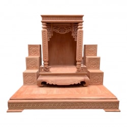 Bàn thờ thần tài gỗ hương đá cao cấp mái bằng kích thước 48x69