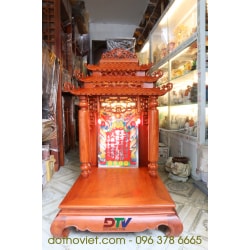 Bàn thờ thần tài mái chùa gỗ hương đá kích thước 61cm Bàn thờ thần tài mái chùa gỗ hương đá kích thước 61cm