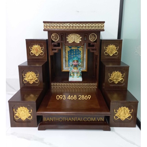 Bàn thờ thần tài thổ địa có rát vàng đẹp tại Hà Nội. 