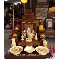 Bàn thờ thần tài mái chùa gỗ sồi kết hợp gỗ công nghiệp rẻ đẹp Bàn thờ thần tài mái chùa gỗ sồi kết hợp gỗ công nghiệp rẻ đẹp