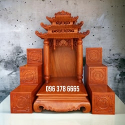 Bàn thờ thần tài chất liệu gỗ hương đá cao cấp kích thước 48cm