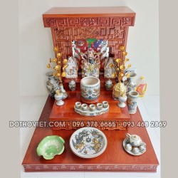 Bàn thờ thần tài thổ địa gỗ hương đá TT25 Bàn thờ thần tài thổ địa gỗ hương đá TT25