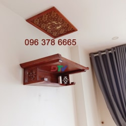 Bàn thờ chung cư treo tường gỗ hương đá kích thước 89cm