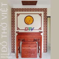 Bàn thờ gỗ sồi và bộ viền trang trí Bàn thờ gỗ sồi và bộ viền trang trí
