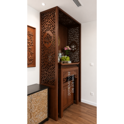 Bàn Thờ gỗ Hương 107cm và vách phòng thờ tại Mandarin Garden
