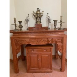 Bàn Thờ Gỗ Hương Đá 127cm Kết Hợp Tủ Thờ