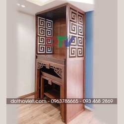 Bộ bàn thờ vách ngăn gỗ sồi mẫu đơn giản 18