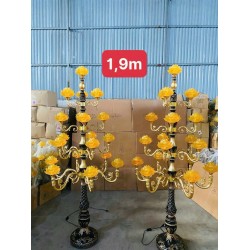 Đèn thờ cúng thân đèn giả cổ 13 bông sen lưu ly Đèn thờ cúng thân đèn giả cổ 13 bông sen lưu ly