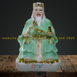 Tượng thần tài thổ địa chất liệu đá màu xanh Tượng thần tài thổ địa chất liệu đá màu xanh