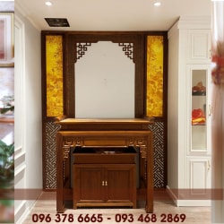 Bộ Vách ngăn bàn thờ và bàn thờ gỗ gõ đỏ